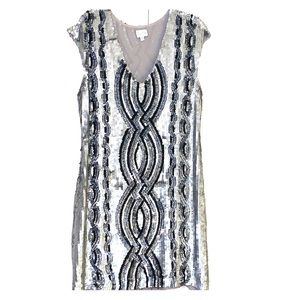 Tracy Reese silver and black cocktail dress